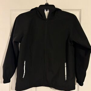 boys reflective windbreaker, black, size 8